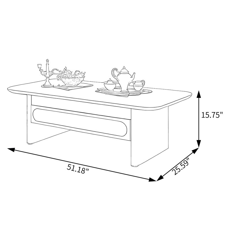 Table basse style français de style rétro, Noir, noir, noir, noir