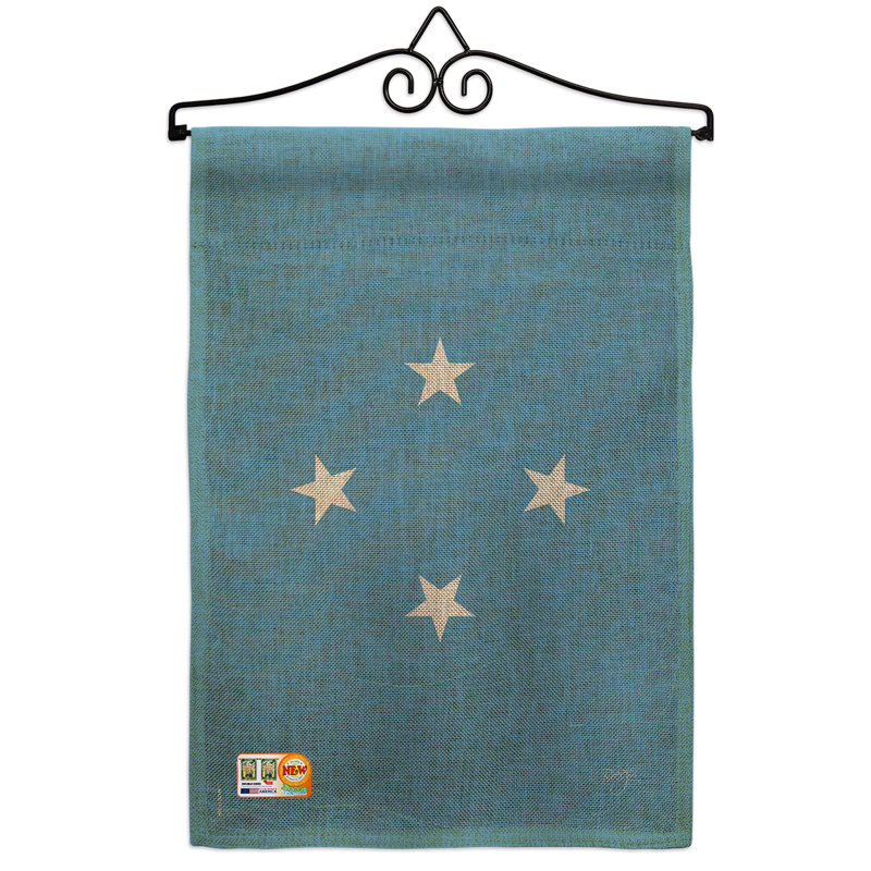 Mélange de polyester à 2 côtés 19 x 13 po micronésie drapeau de jardin