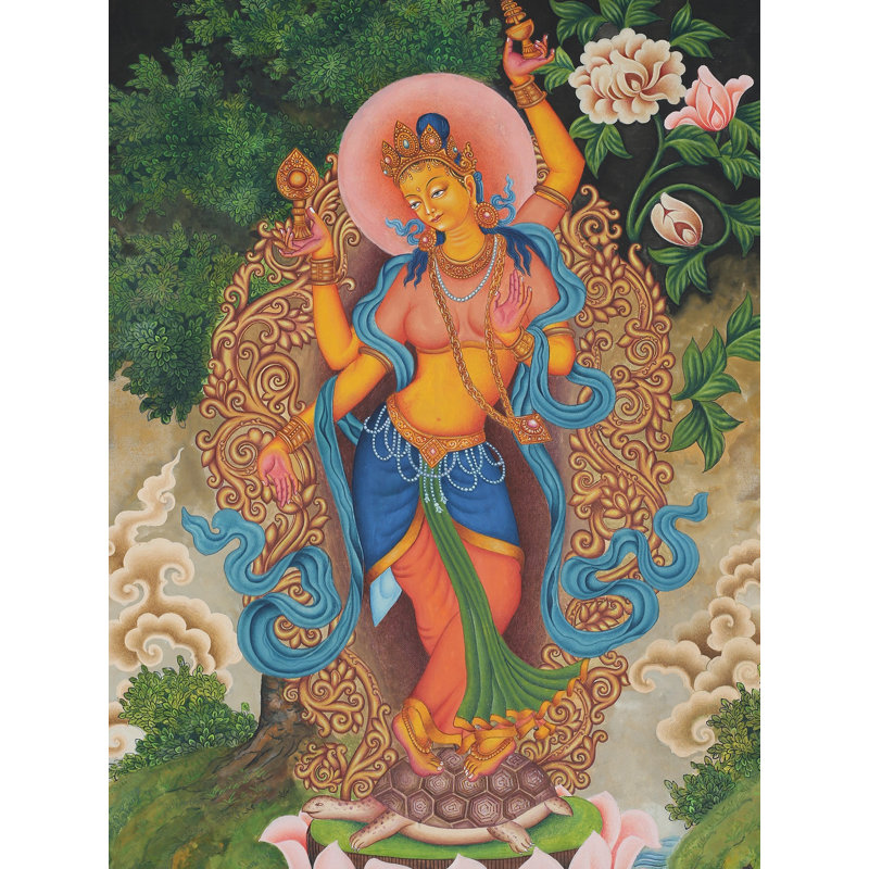 Déesse debout Newari Lakshmi (Thangka sans brocart)