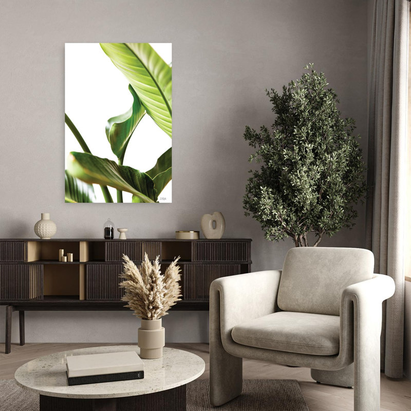 Plante, feuilles, plante abstraite, art tropical, H 36 po x l 24 po