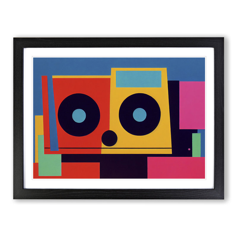 Boombox Abstract Vol.2 - Single Picture Frame Print, Black Framed, 46cm H x 64cm W x 2cm D