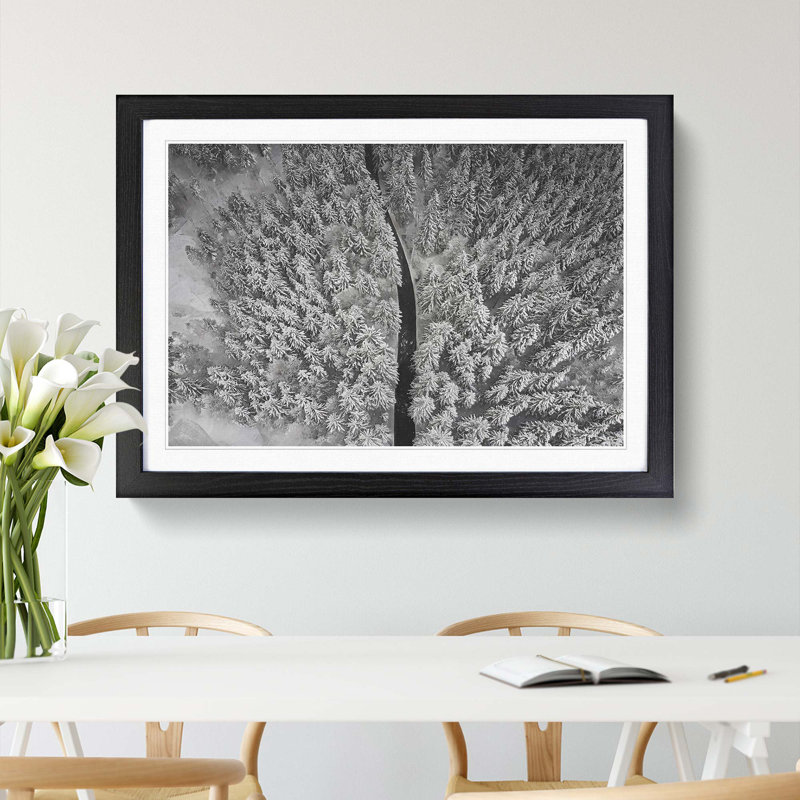In a Winter Forest - Picture Frame Graphic Art Print, Black, 60cm H x 91cm W x 2cm D