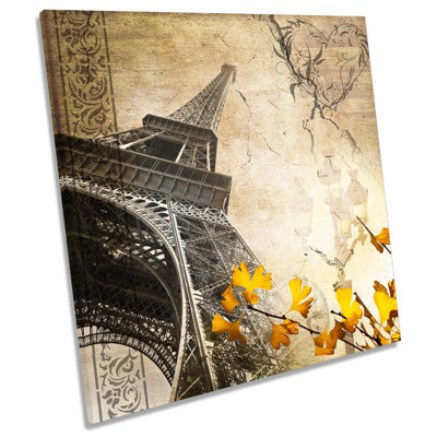Vintage Eiffel Tower Paris Picture - Wrapped Canvas Art Prints