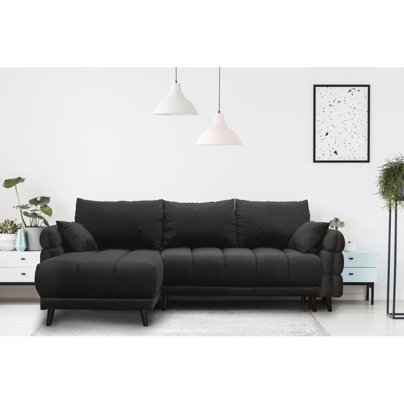 Casas 5 Seater Sofa Bed, Right Hand Facing, Black, Dark Brown