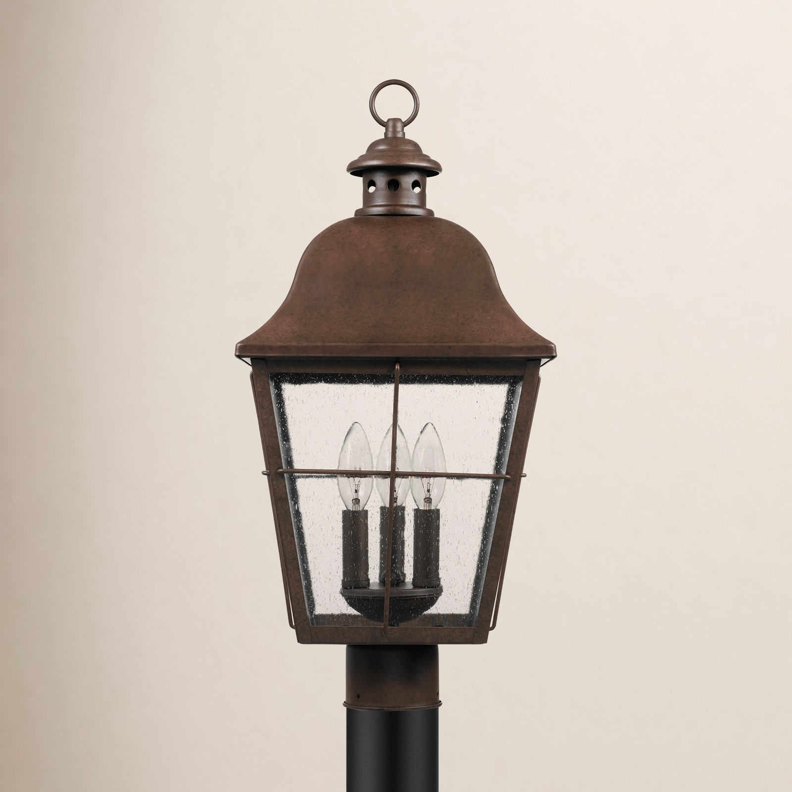 Merton Steel Outdoor Lantern Head, Copper Bronze