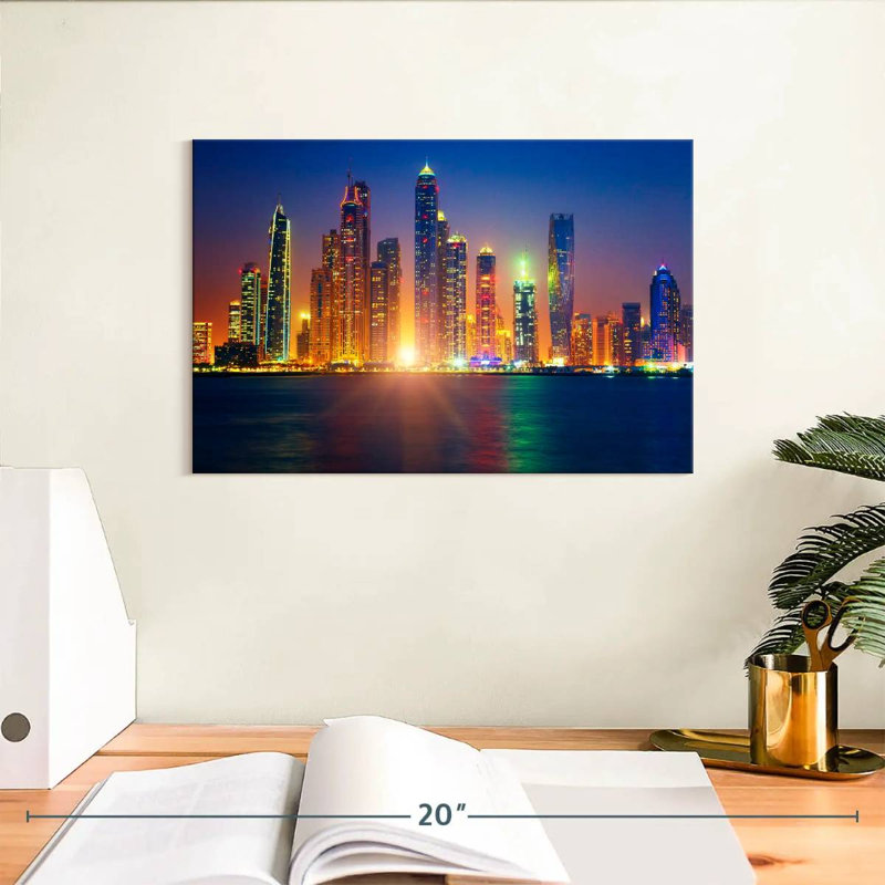 Lever de soleil à Dubaï, H 8 po x l 12 po