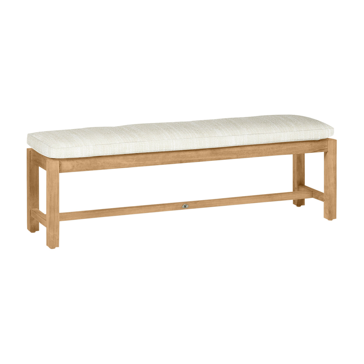 Club Outdoor Backless Bench 59 in., Welt, Natural Teak, Avila Natural White