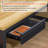 Under Desk Drawer 18", Pull-Out Storage Organizer With Tall Brackets Mounted Under Wooden Table With A Max 2" Crossbar, Black_Tall Version