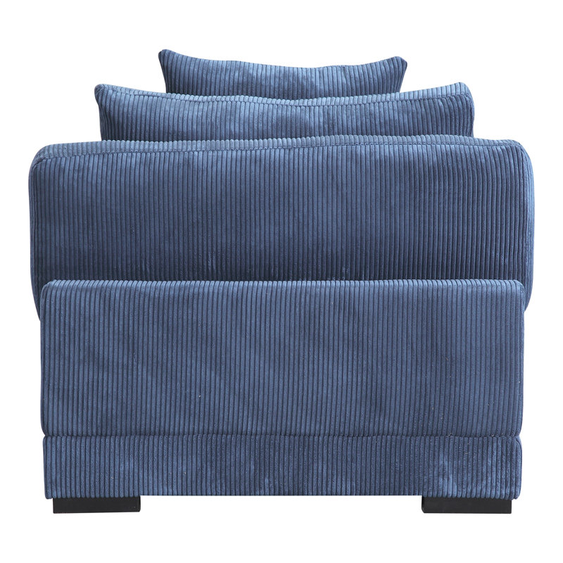 Saegan Slipper Chair, Blue Polyester