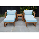 Ensemble de conversation en teck avec coussins Sunbrella