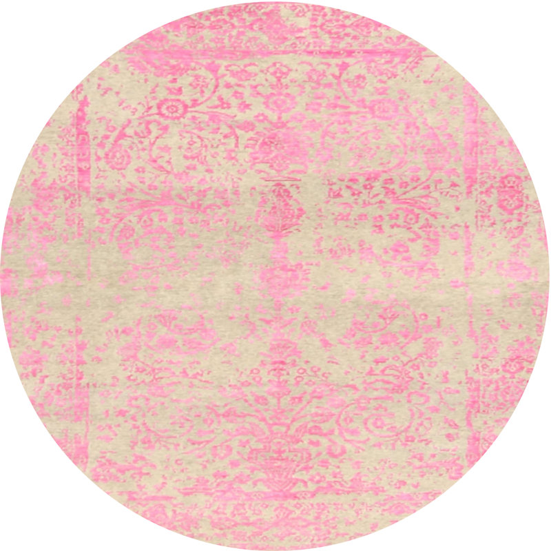 Tapis rose clair / ivoire Petersfield, Rond 4 pi