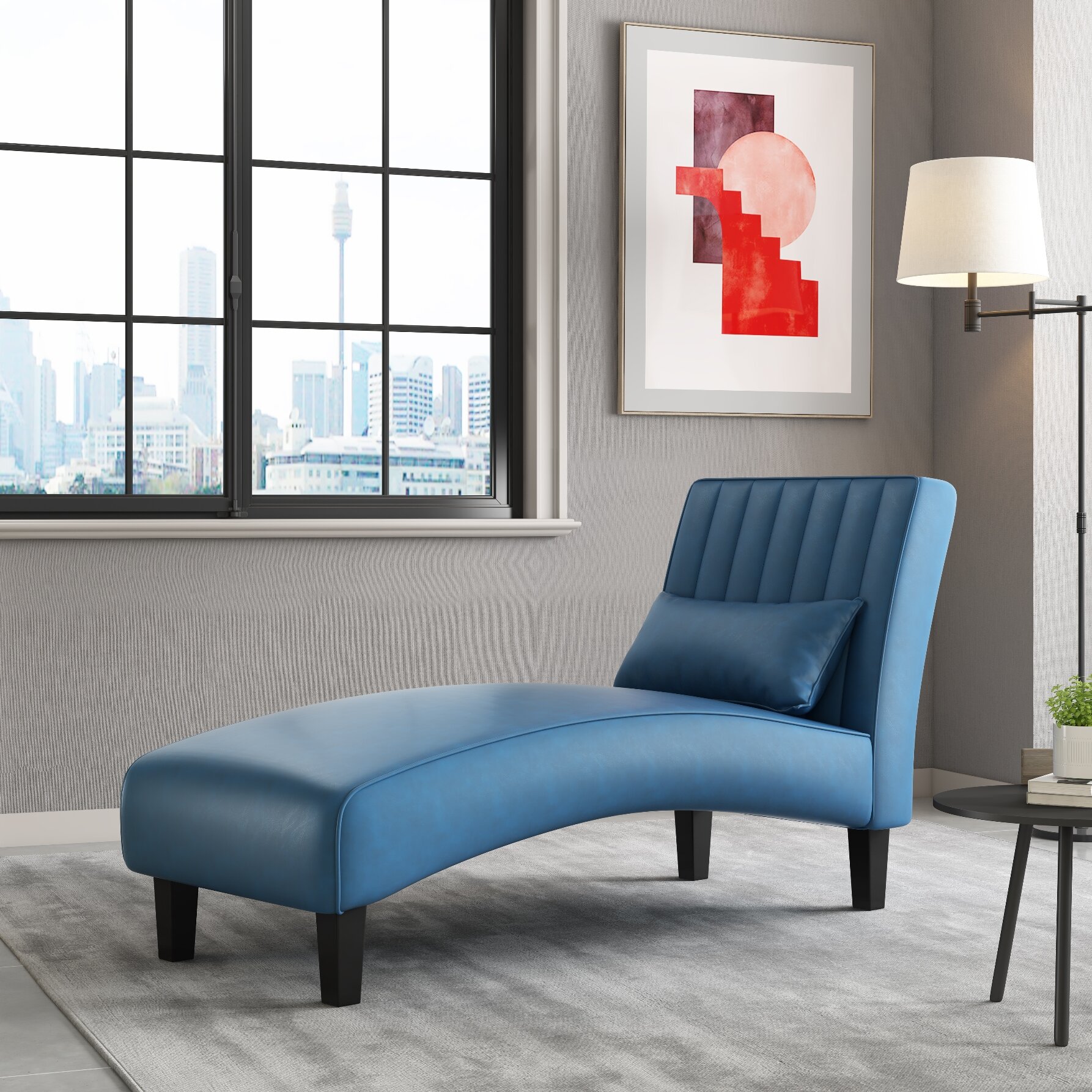 Raley Tufted Armless Chaise Lounge Mercury Row Upholstery Color: Linen