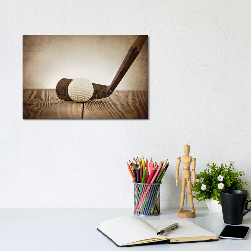 Golf Iron Ball - Print on Canvas, Wrapped Canvas, 20.32 cm H x 30.48 cm W
