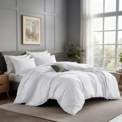 Ensemble de housse de couette en microfibre de luxe gris - literie de qualité hôtelière, ultra-douce, durable et légère avec taies d'oreiller assorties
