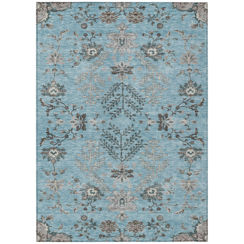 Tapis intérieur / extérieur lavable à la machine Cicel ACN1156 Sky, Rectangle 9 pi x 12 pi