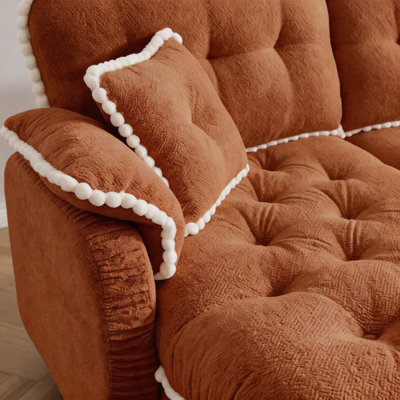 Chenille Cloud U-Shaped Sofa with Ottoman & 4 Pillows