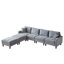 Canapé modulaire surdimensionné en U de 122,5 pouces, canapé en velours côtelé, canapé modulaire de salon avec 2 coussins, deux repose-pieds, pieds en plastique-1182445668
