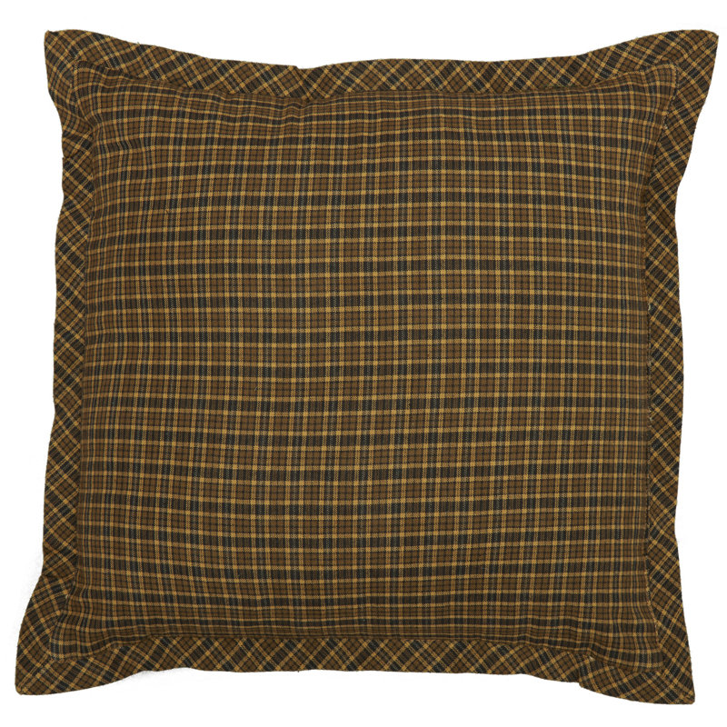 Rustic Green Cotton Patchwork 12" Square Thanksgiving Pillow
