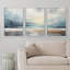 Coastal Beach " Blue Ocean Waterfront Coastal Pastel Landscape Nature Modern Art Decor Rustic Relax/Calm " 3 - Pieces-94434541-94434542