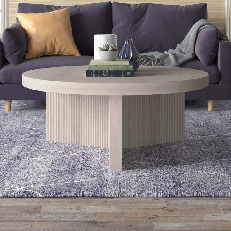 Adione Pedestal Coffee Table, Alder White