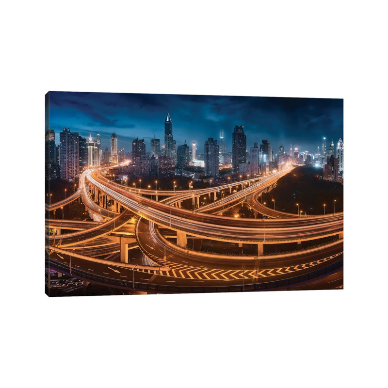 Xing Shanghai By Night by George Digalakis - Wrapped Canvas Print, 66.04 cm H x 45.72 cm W
