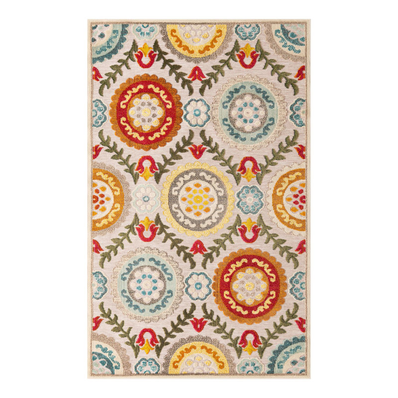 Tapis Bungalow Rose Oualida Caimin, Rectangle 5 pi 3 po x 8 pi