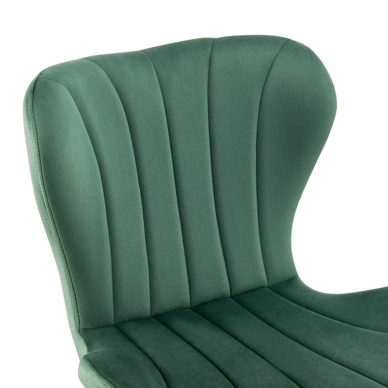 Swivel Upholstered Adjustable Height Bar Stool, Green
