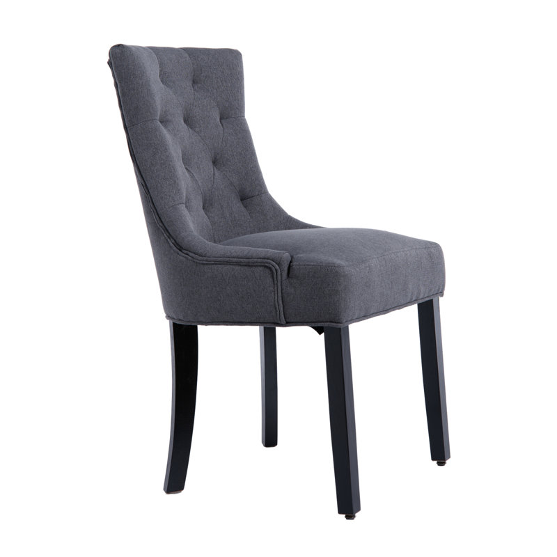 Chaise de salle à manger capitonnée Modern, Brun, Brun