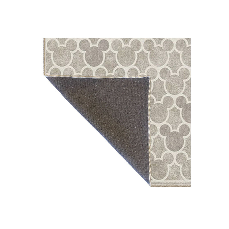 Tapis tissé crème lavable circulaire, Square 3'3" Rug Pad Included