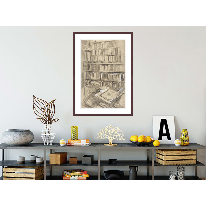 Bibliothèque par Edgar Degas - Impression sur toile encadrée, H 41,5 po x l 29,6 po