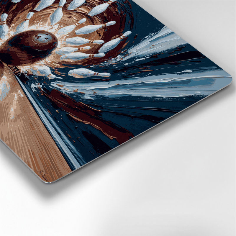 Art mural en métal gris Sports Bowling, H 240 po x l 288 po x P 0,05 po