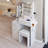 Puma Makeup Vanity with LED Mirror, Power Outlets & Stool-705367864