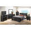 Grand lit de rangement élégant noir avec style-344977135
