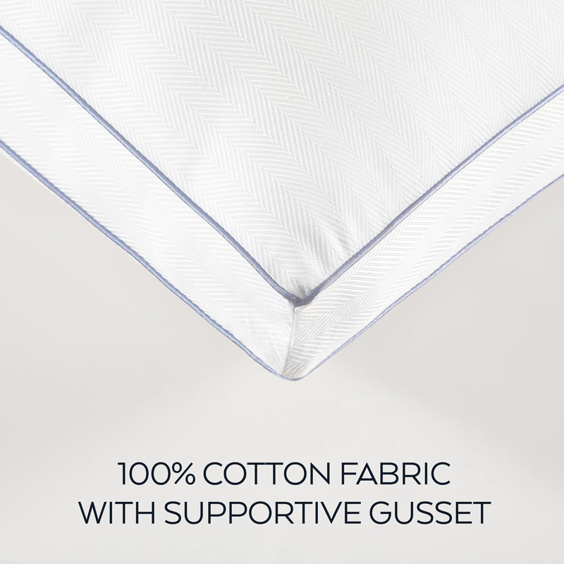 Ensemble de 2 oreillers en coton à chevrons à densité de tissage 400 fils Adamstown, Standard