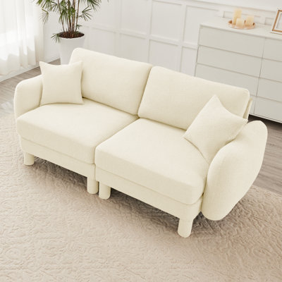 Canapé confortable en polyester Boucle pour les salons modernes, conception élégante à 2 places