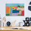 «Petite ville sur une colline n ° 3» par Jan Weiss, art mural en verre acrylique-1103574114