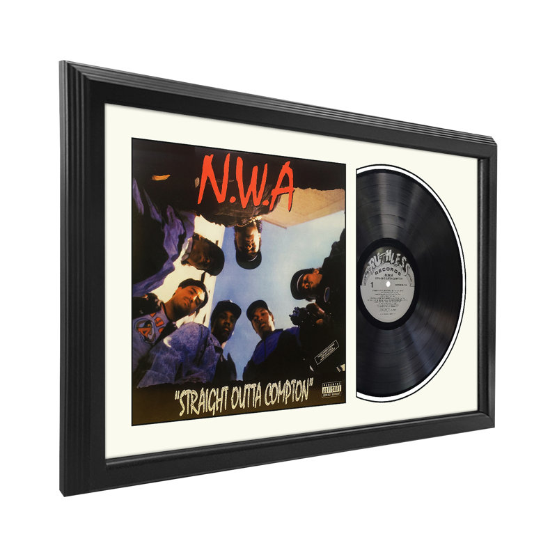 Nouveau-Brunswick «Straight Outta Compton», art mural disque vinyle encadré, présentation de pochette d'albums, décor de souvenirs de musique, cadeau unique pour les amateurs de vinyle