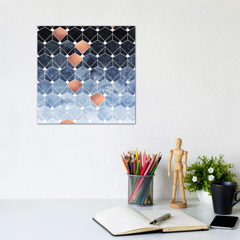 Copper Diamonds by Elisabeth Fredriksson - Wrapped Canvas Print