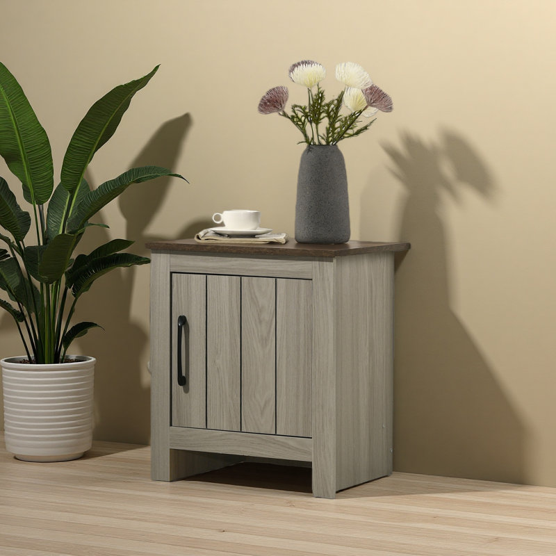 Table de bout, table d'appoint, table de chevet avec porte d'armoire de 16 po de largeur