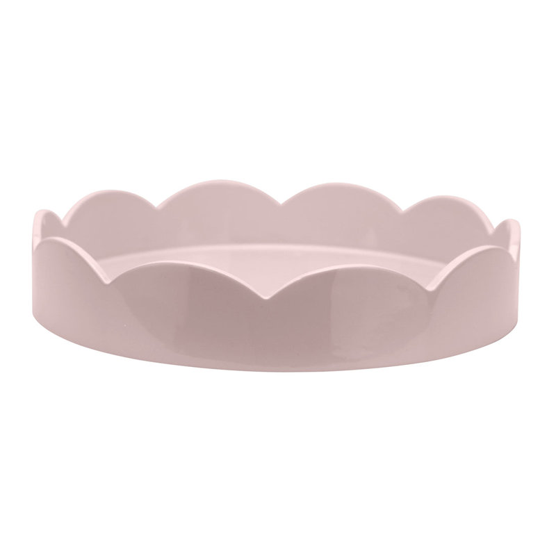 Plateau festonné 8,5 x 8,5, Rose pâle