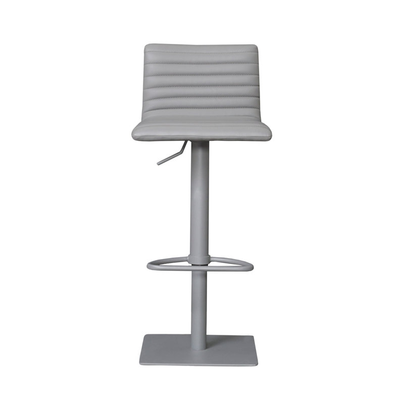 Hailes Swivel Upholstered Adjustable Height Counter Stool with Metal Frame, Grey