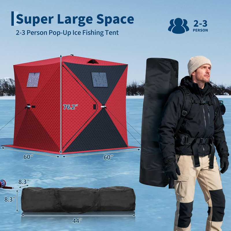 Abri de pêche Pop Up Ice, Noir