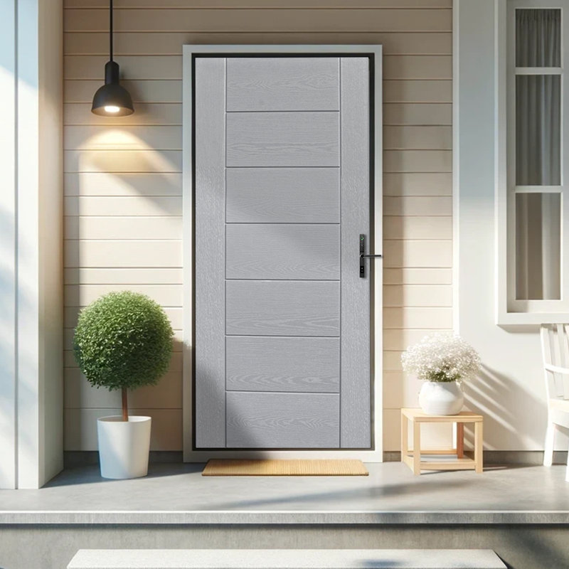 Dalle de porte d'entrée extérieure moderne, Gris fumée