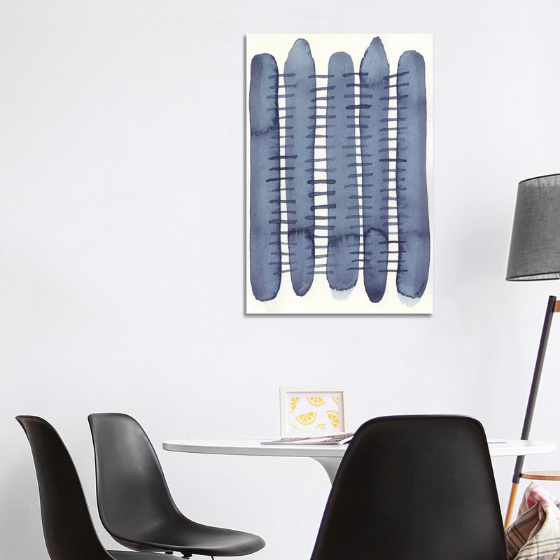 Indigo Stitchy II by Nikki Galapon - Wrapped Canvas Print, 101.6 cm H x 66.04 cm W x 3.175 cm D