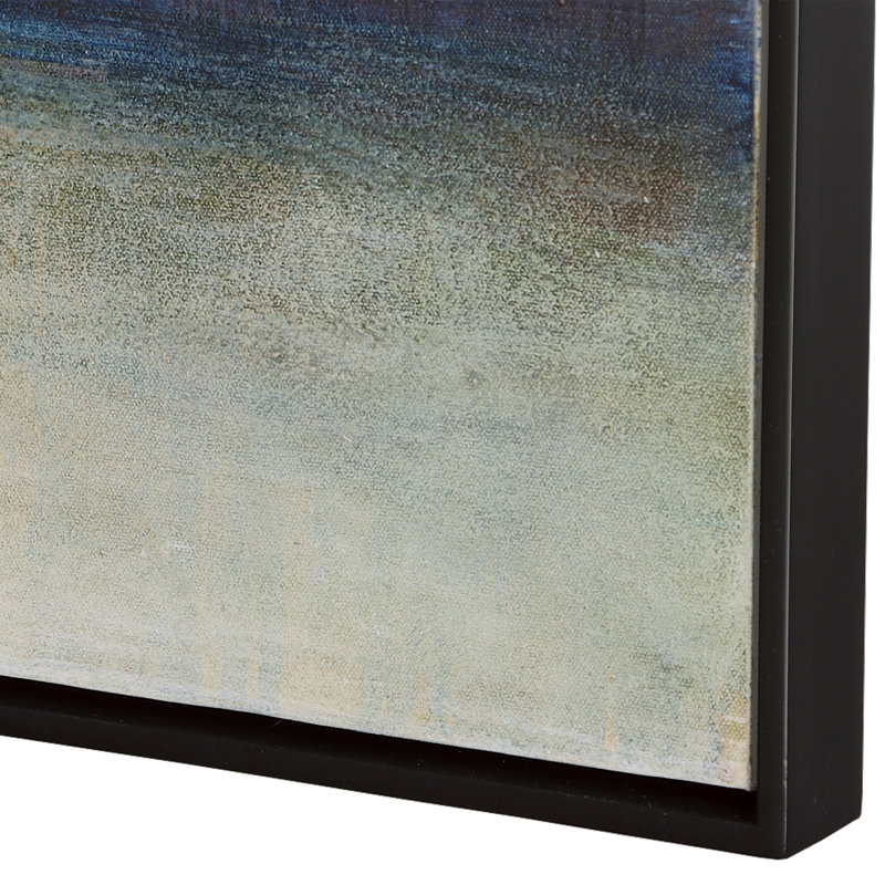 Seafaring Dusk Abstract Landscape Canvas Print with Black Frame