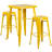Gyeong 23.75'' Square Metal Indoor-Outdoor Bar Table Set with 2 Square Seat Stools-22109158