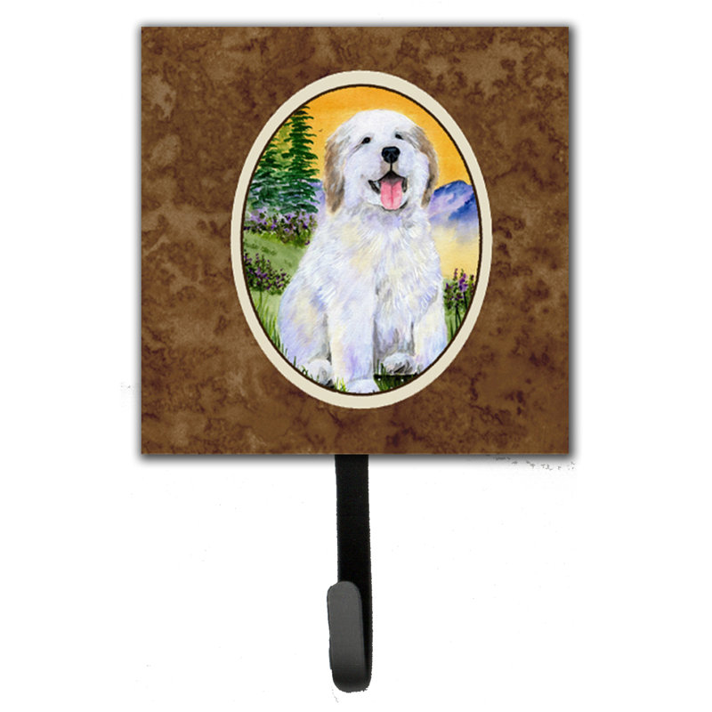 Porte-laisse et crochet mural great pyrenees