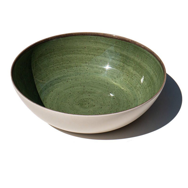 Bol de service en mélamine - vert 13,5 po Retreat Pottery