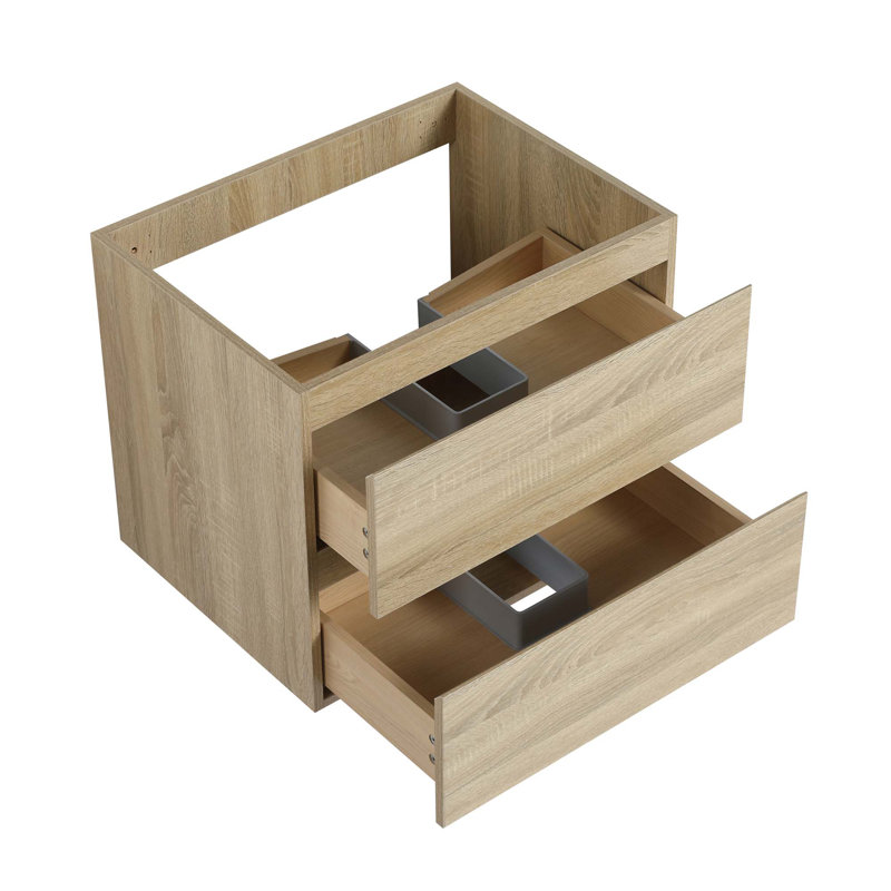 Meuble-lavabo mural en bois, Chêne clair