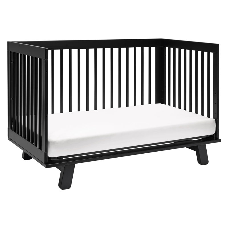 Hudson Black 3-in-1 Convertible Crib with Toddler Rail